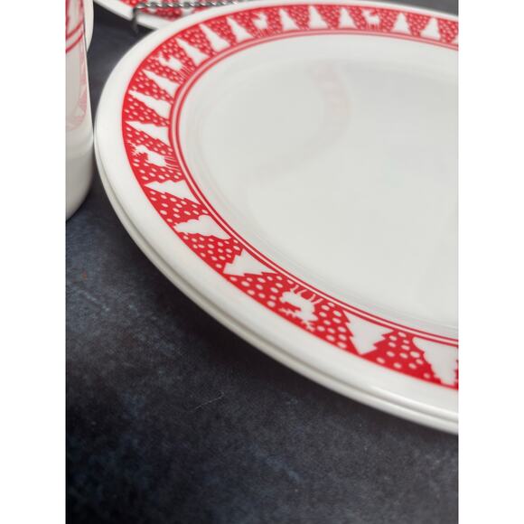 VTG  Corelle Corning Winter Festival Red Trees Reindeer Dinnerware Replacements - Picture 4 of 7